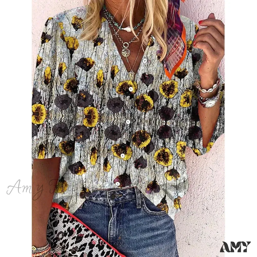 Amy Fashion - Loose Leopard Print Blouses