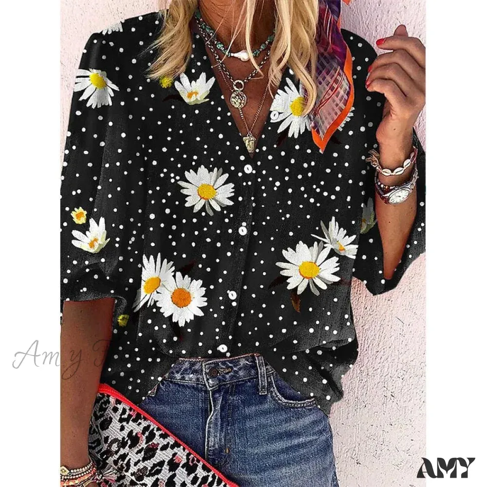 Amy Fashion - Loose Leopard Print Blouses