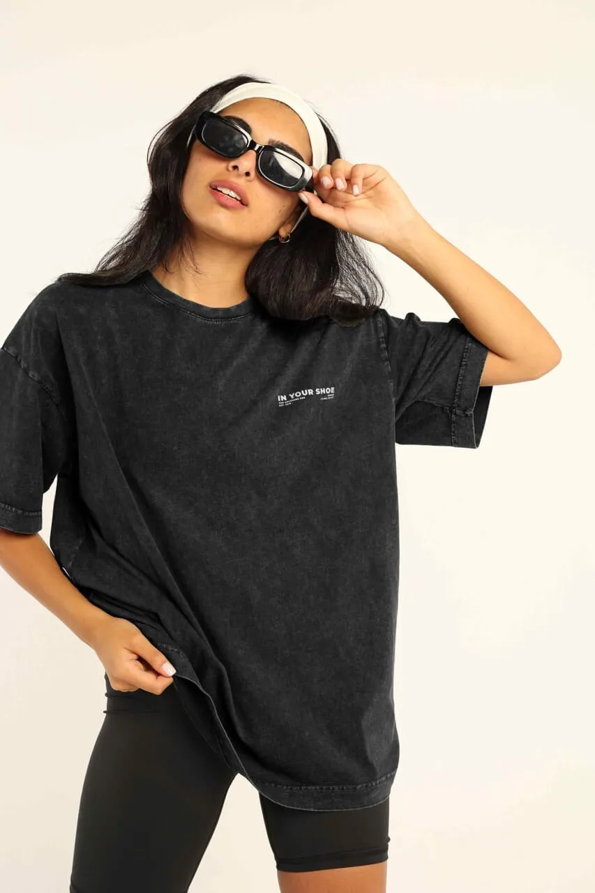 Black Acid Washed Oversized Tee