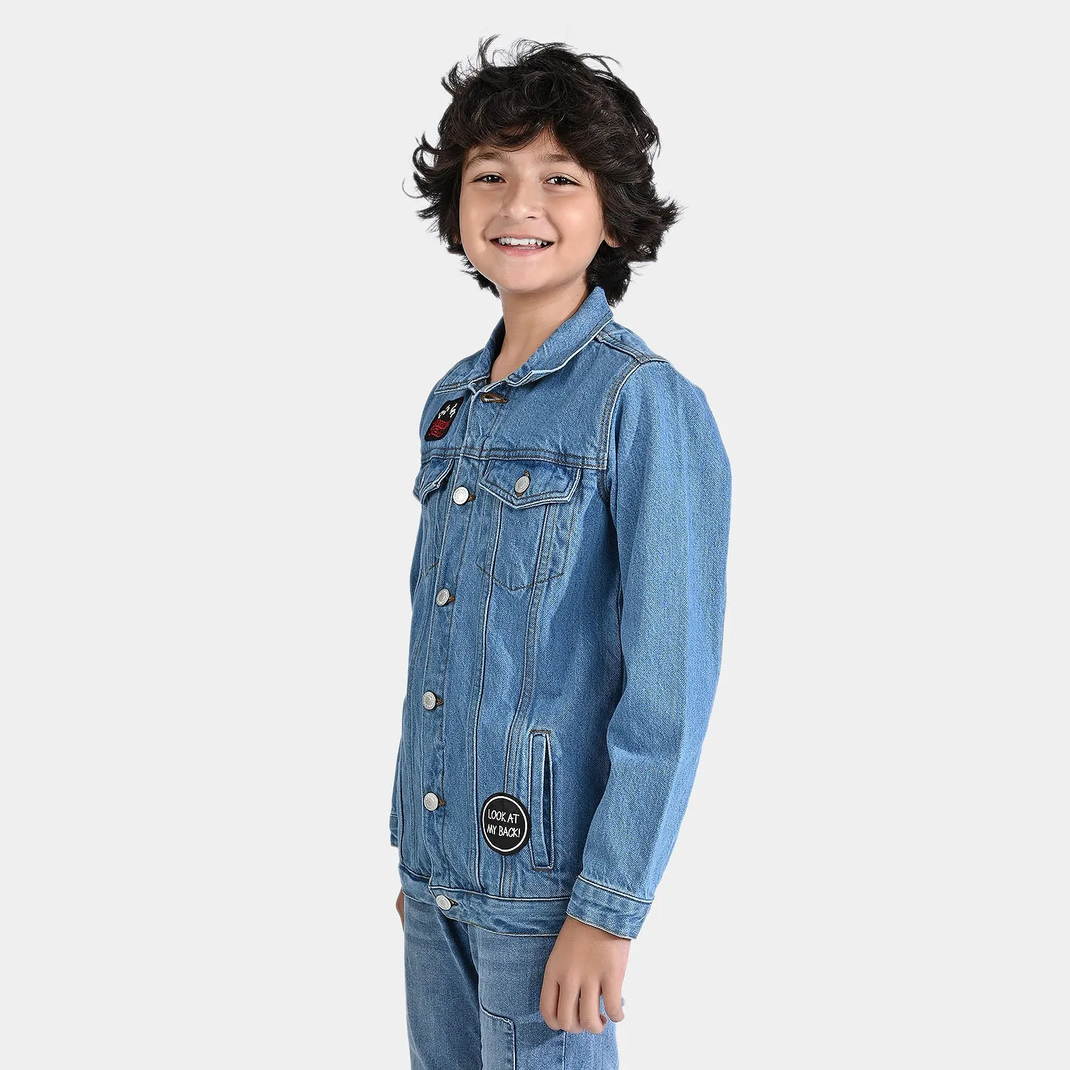 Boys Denim rigid Woven Jacket Hot Wheels-LT.Blue