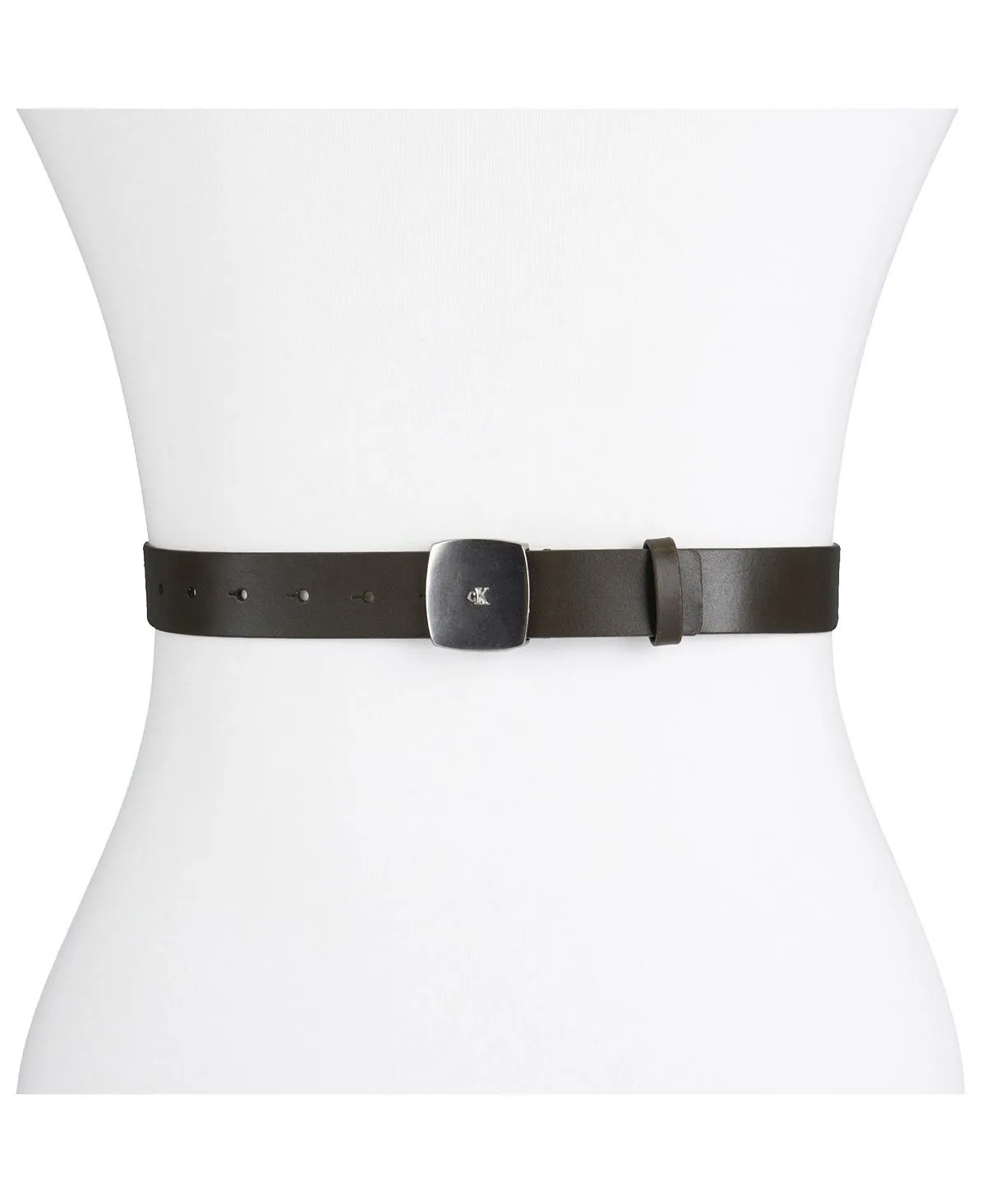 Calvin Klein women's leather trouser belt with micro ck logo