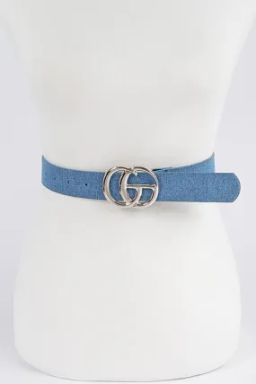 Denim Simple Belt - Silver