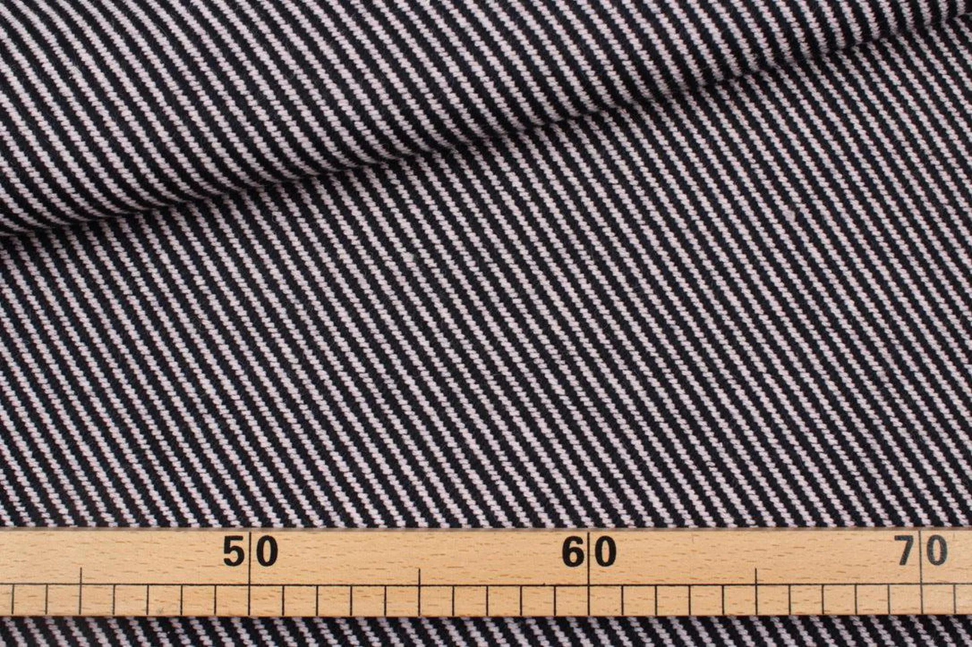 Diagonal Stripes Heavy Recycled Wool - Double Face