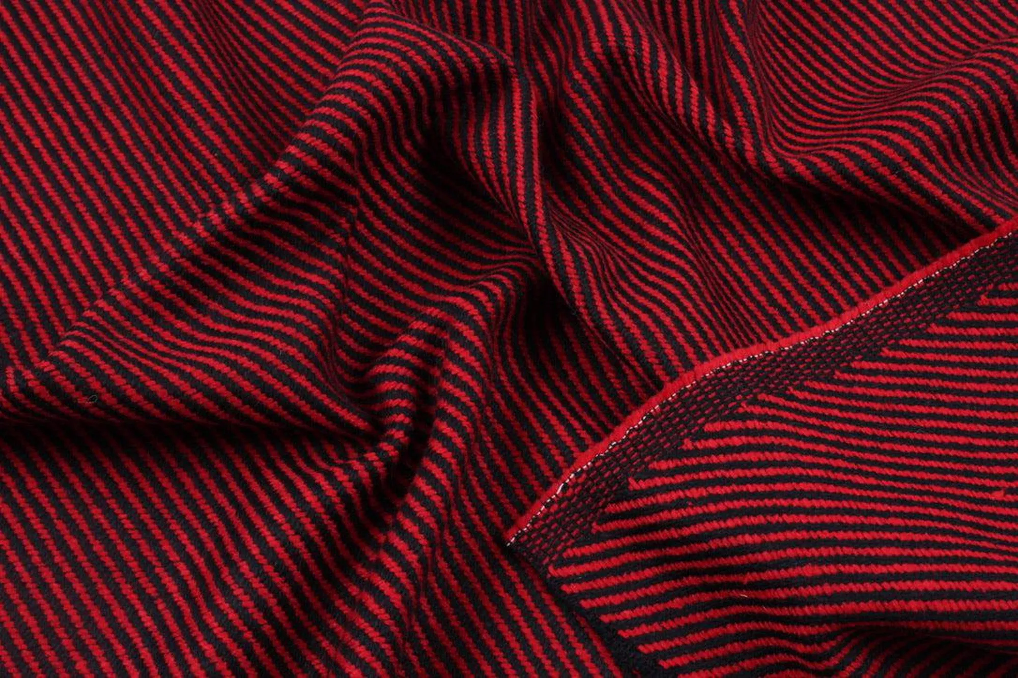 Diagonal Stripes Heavy Recycled Wool - Double Face