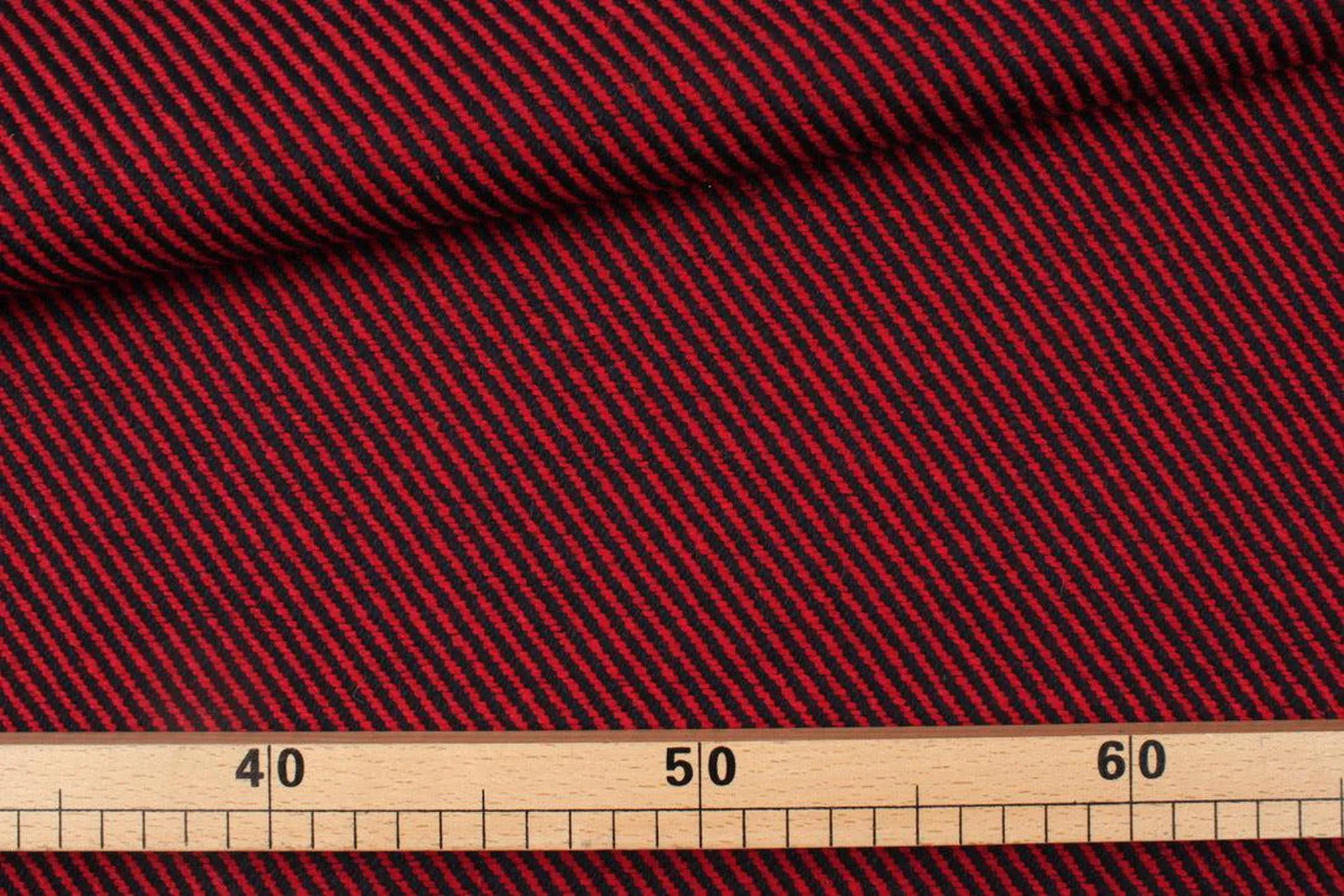 Diagonal Stripes Heavy Recycled Wool - Double Face