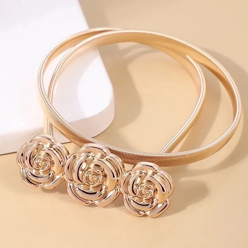 Elegant Simple Style Rose Alloy Women's Chain Belts