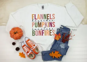 Flannels Hayrides Pumpkins Sweaters Bonfires Shirt