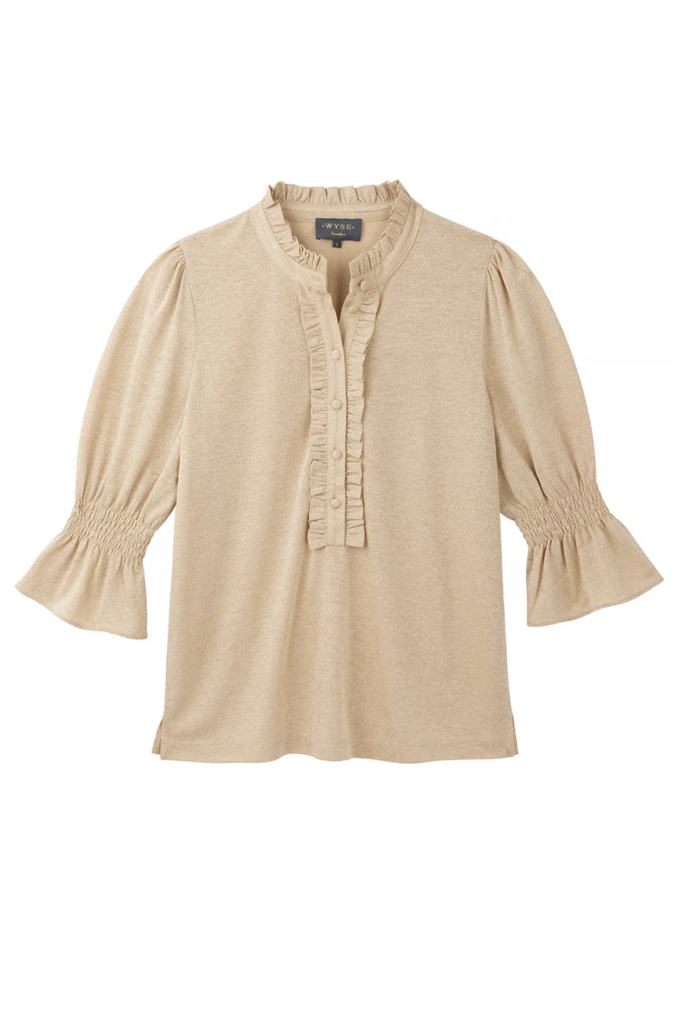 Flora Frill Jersey Top - Gold