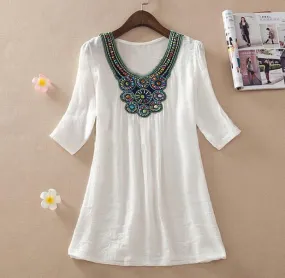 Floral embroidered Loose Fit Blouse