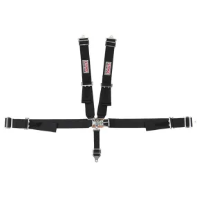 G-Force Pro Series Latch & Link 5-Point Harness - Individual Shoulder Harness - Pull-Up Lap Belt - Bolt-In - Black