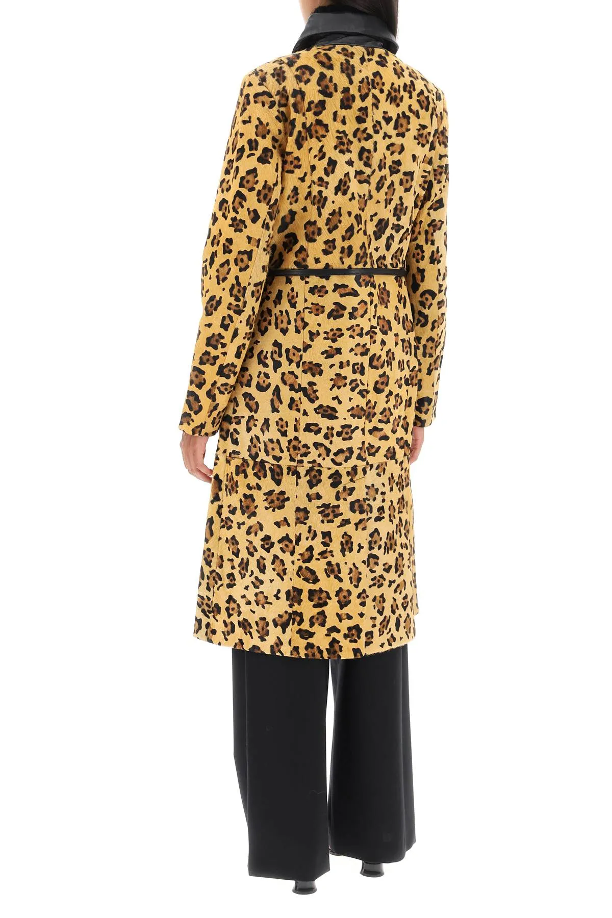 ginger' leopard motif ponyskin coat