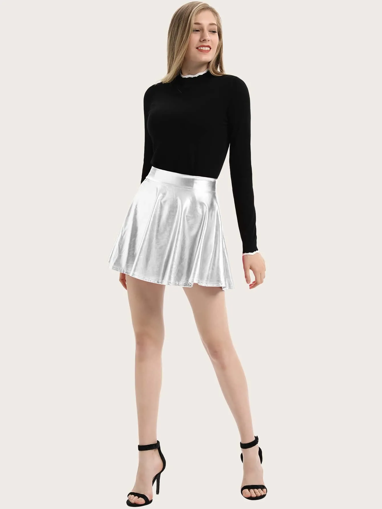 Glamorous Plain High Waist Mini Women Skirts