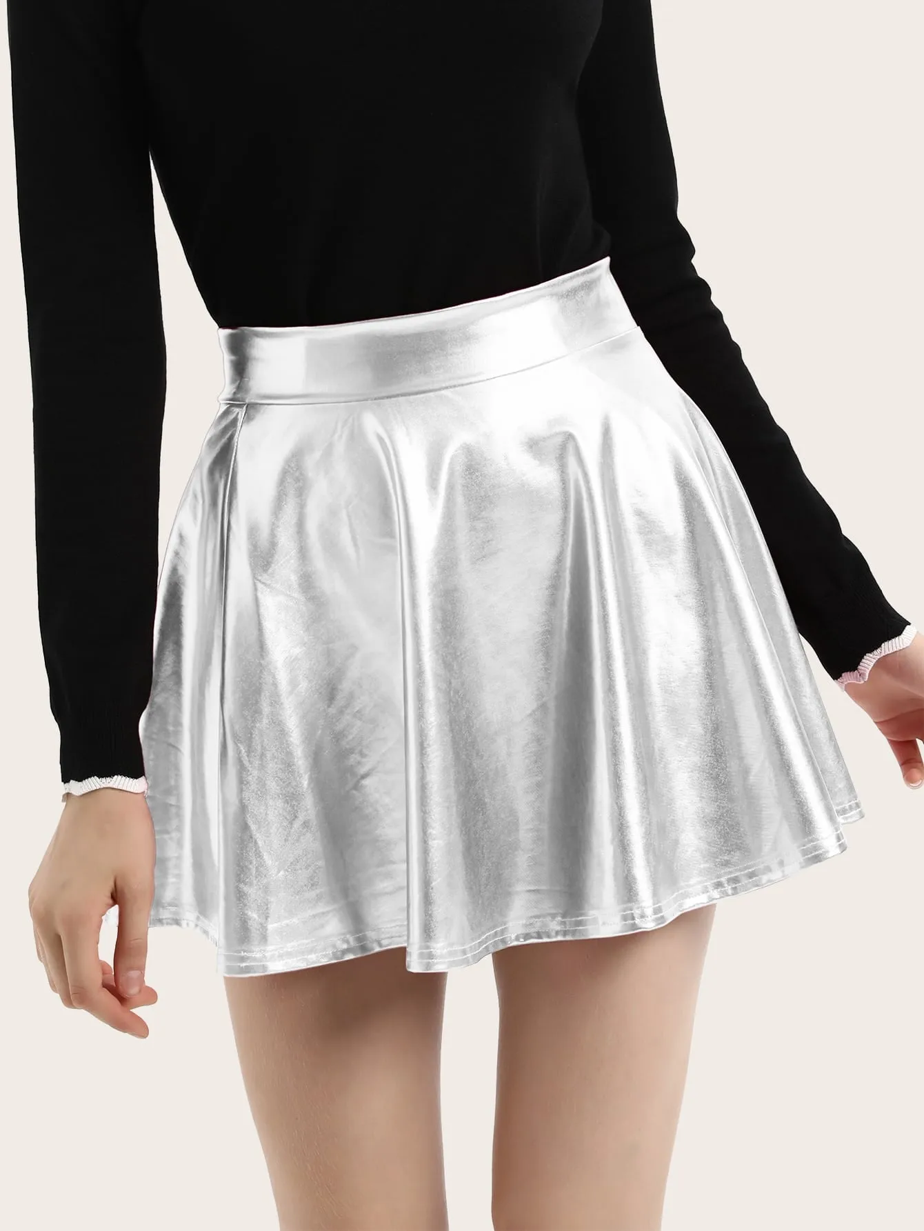 Glamorous Plain High Waist Mini Women Skirts