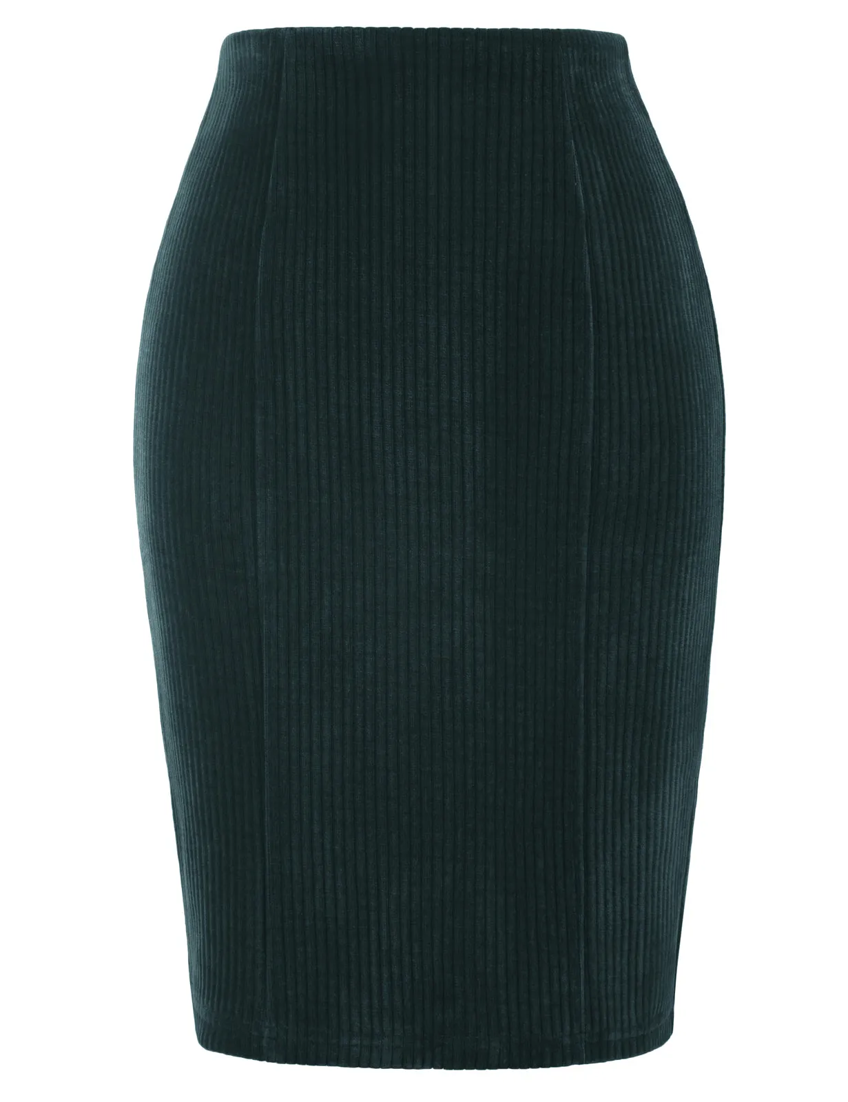 High Waist Chenille Skirt Knee Length Business Work Pencil Skirt