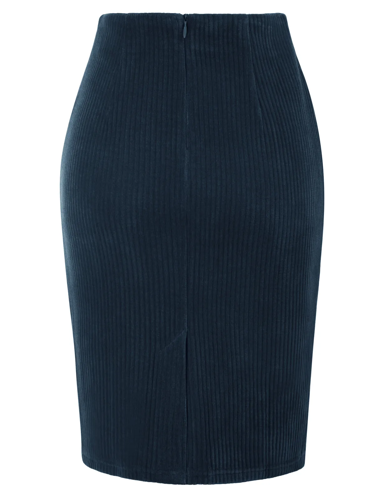 High Waist Chenille Skirt Knee Length Business Work Pencil Skirt