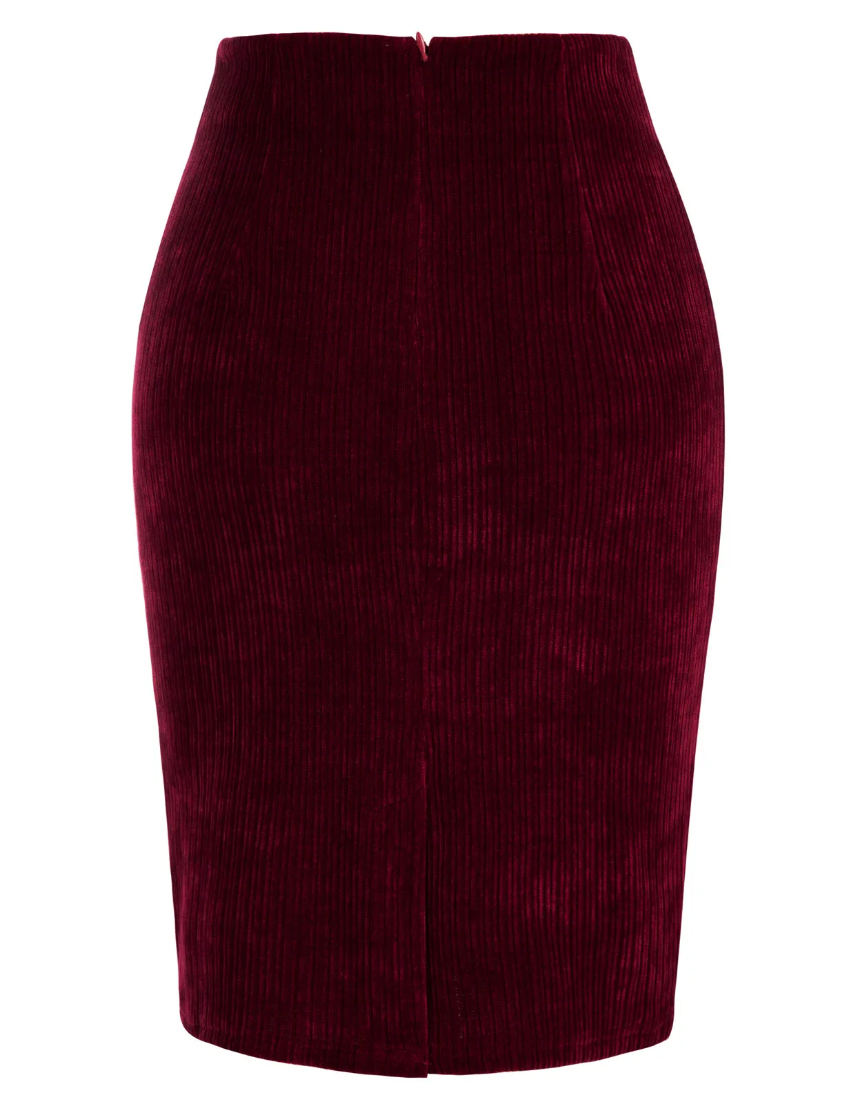 High Waist Chenille Skirt Knee Length Business Work Pencil Skirt