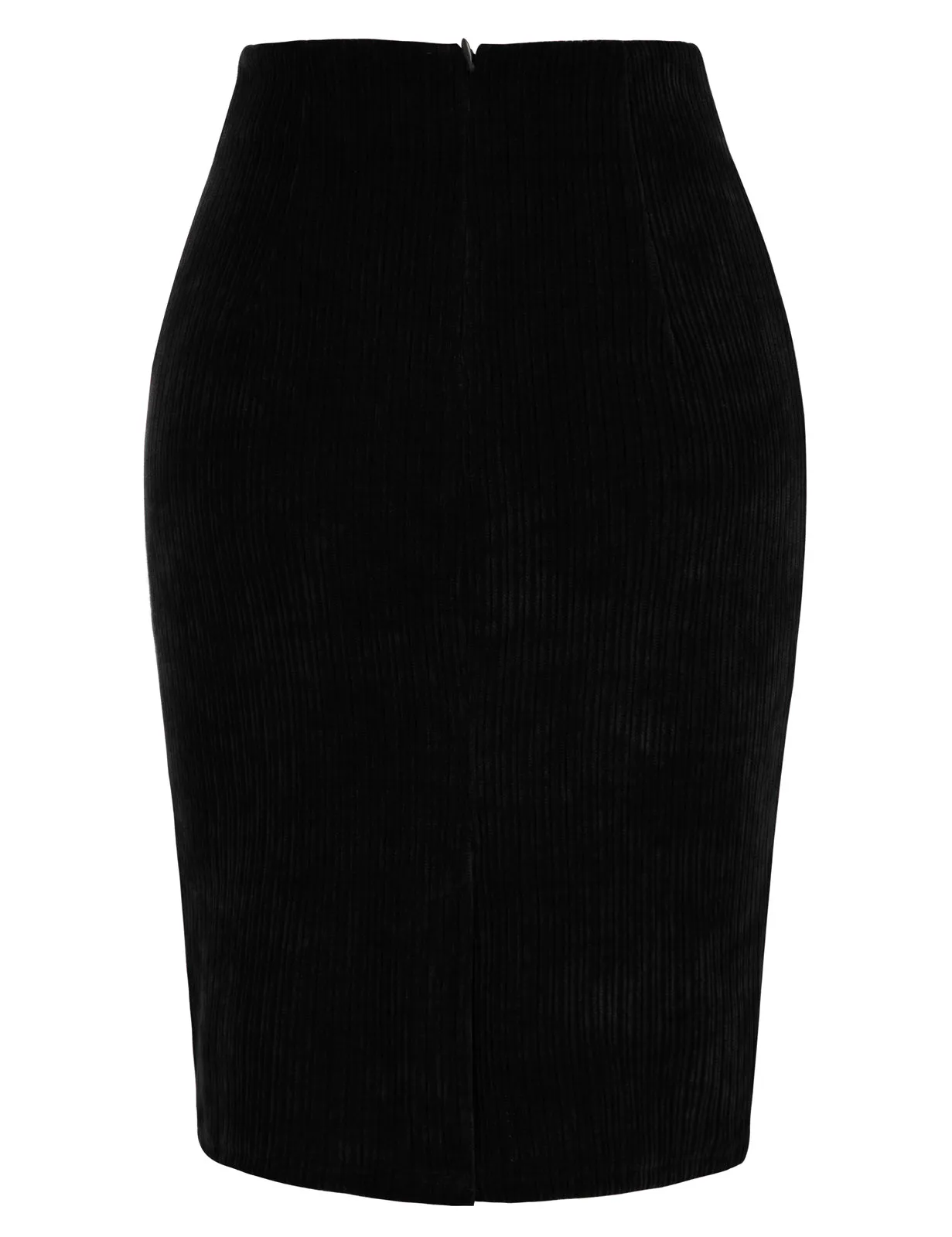 High Waist Chenille Skirt Knee Length Business Work Pencil Skirt