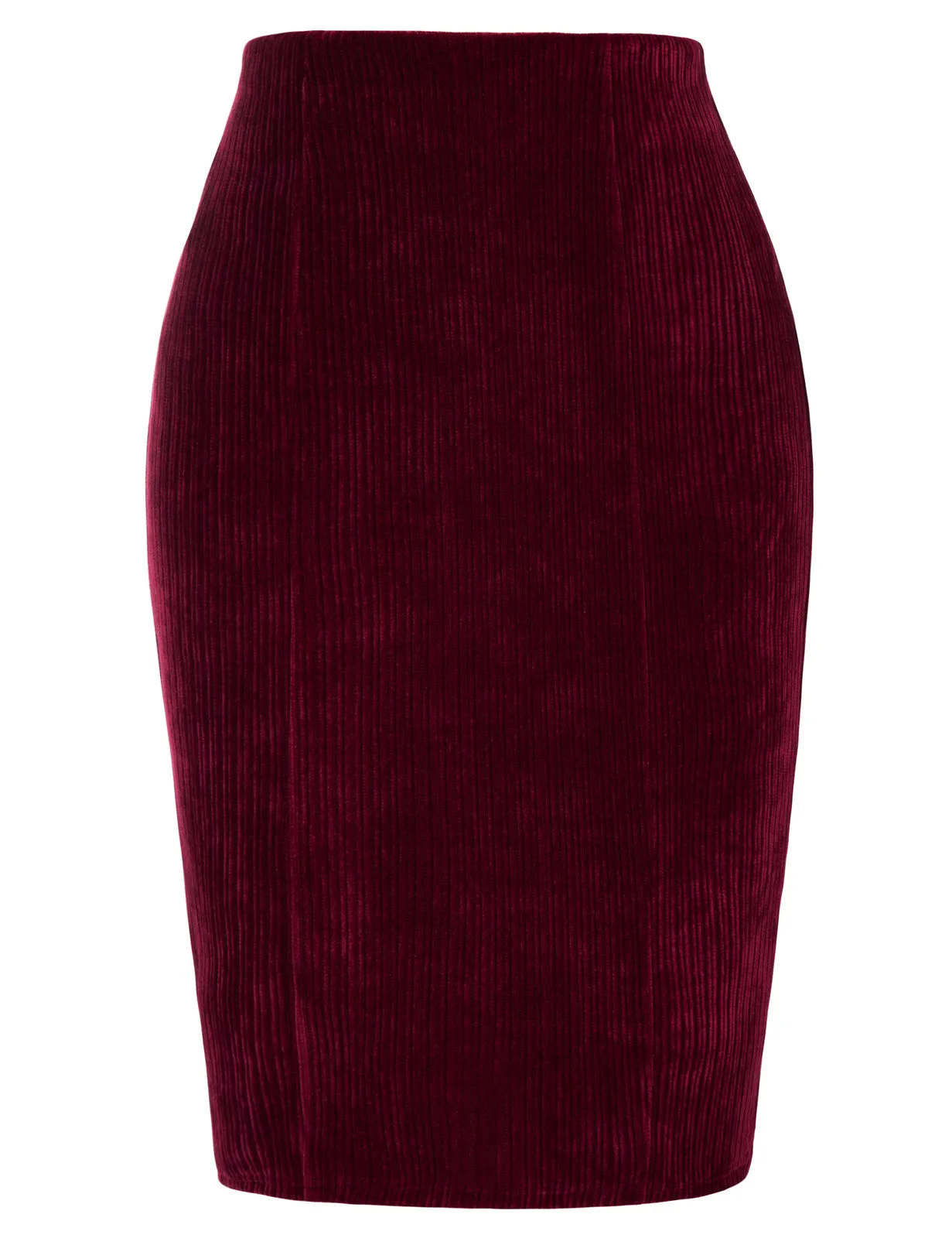 High Waist Chenille Skirt Knee Length Business Work Pencil Skirt