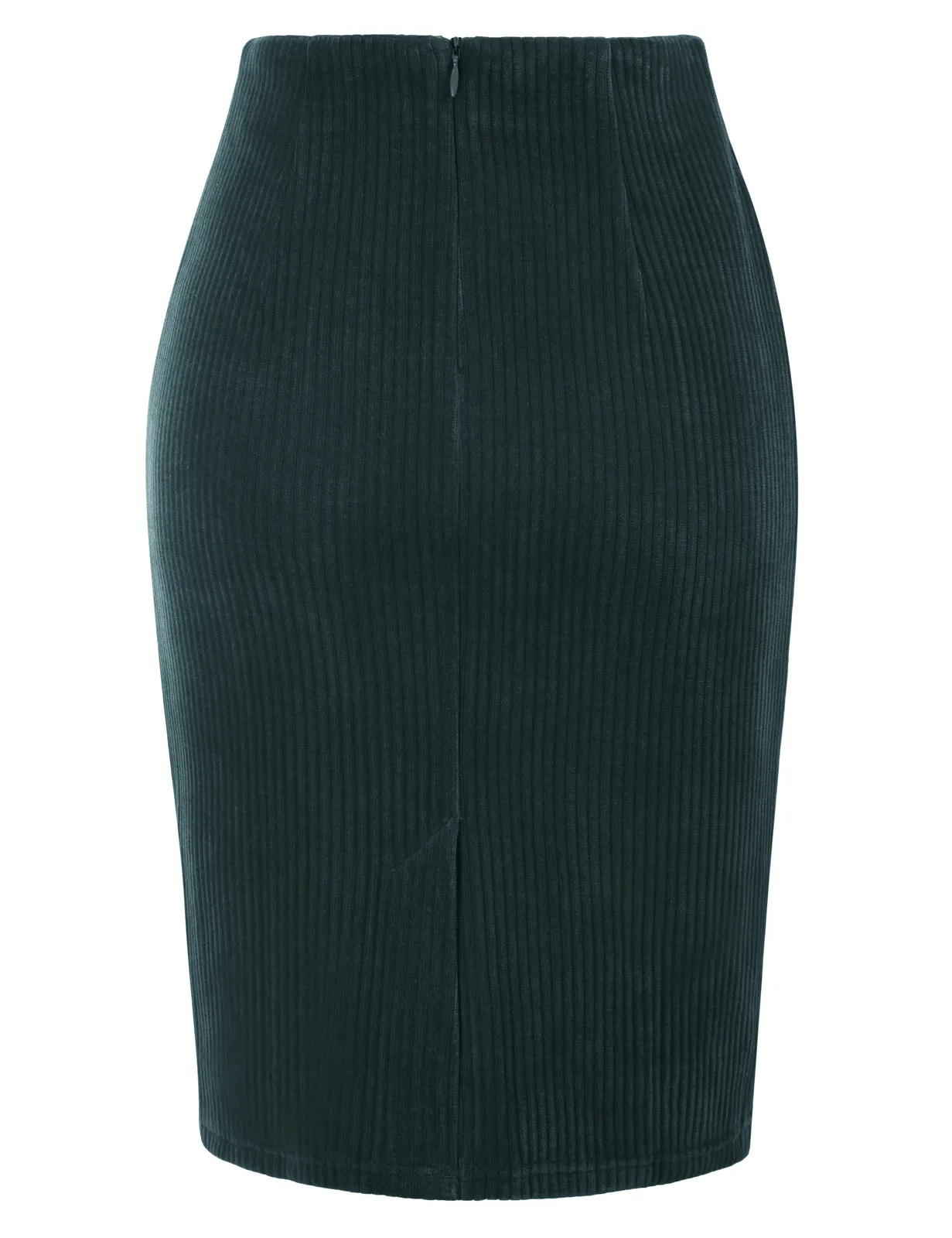 High Waist Chenille Skirt Knee Length Business Work Pencil Skirt