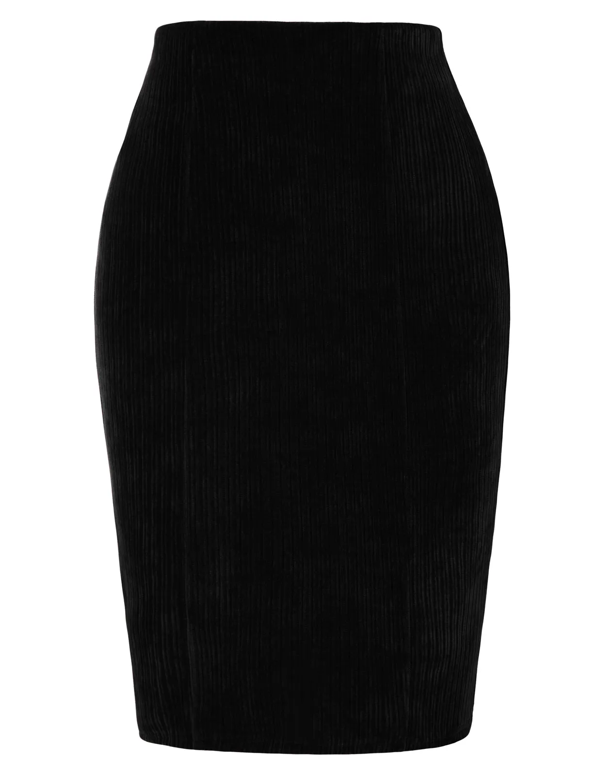 High Waist Chenille Skirt Knee Length Business Work Pencil Skirt