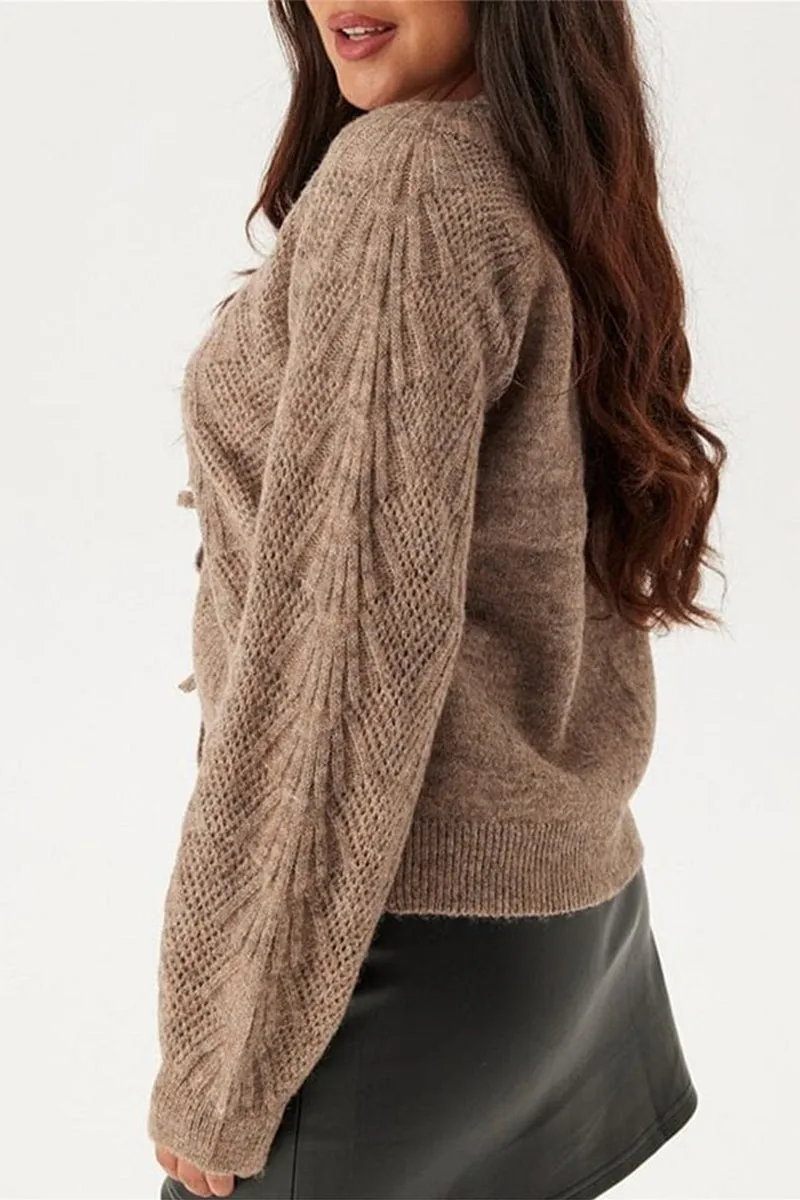 HWS1205 Soft Tie-Front Knit Cardigan