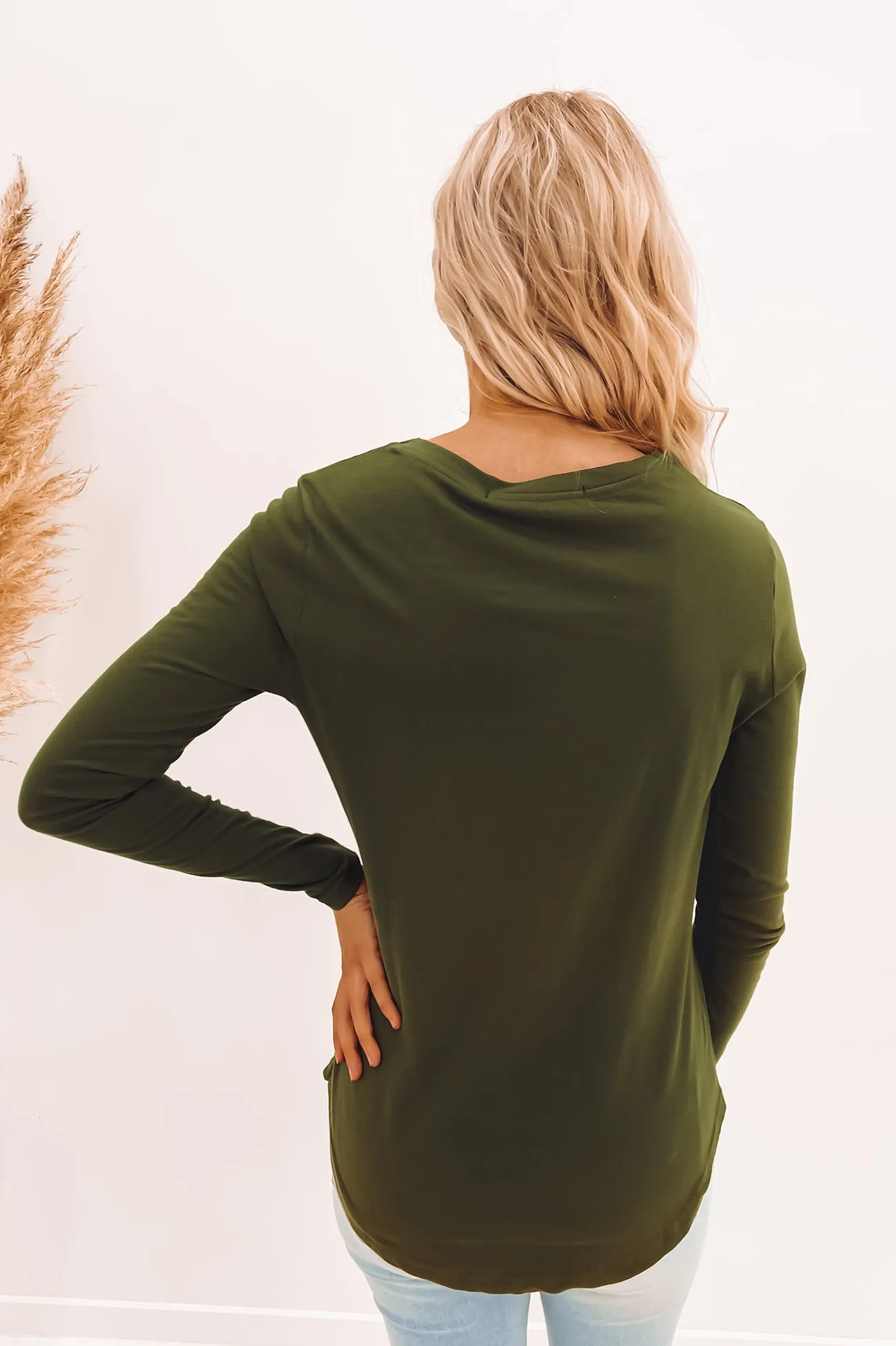 Kara Long Sleeve Tee Olive Green