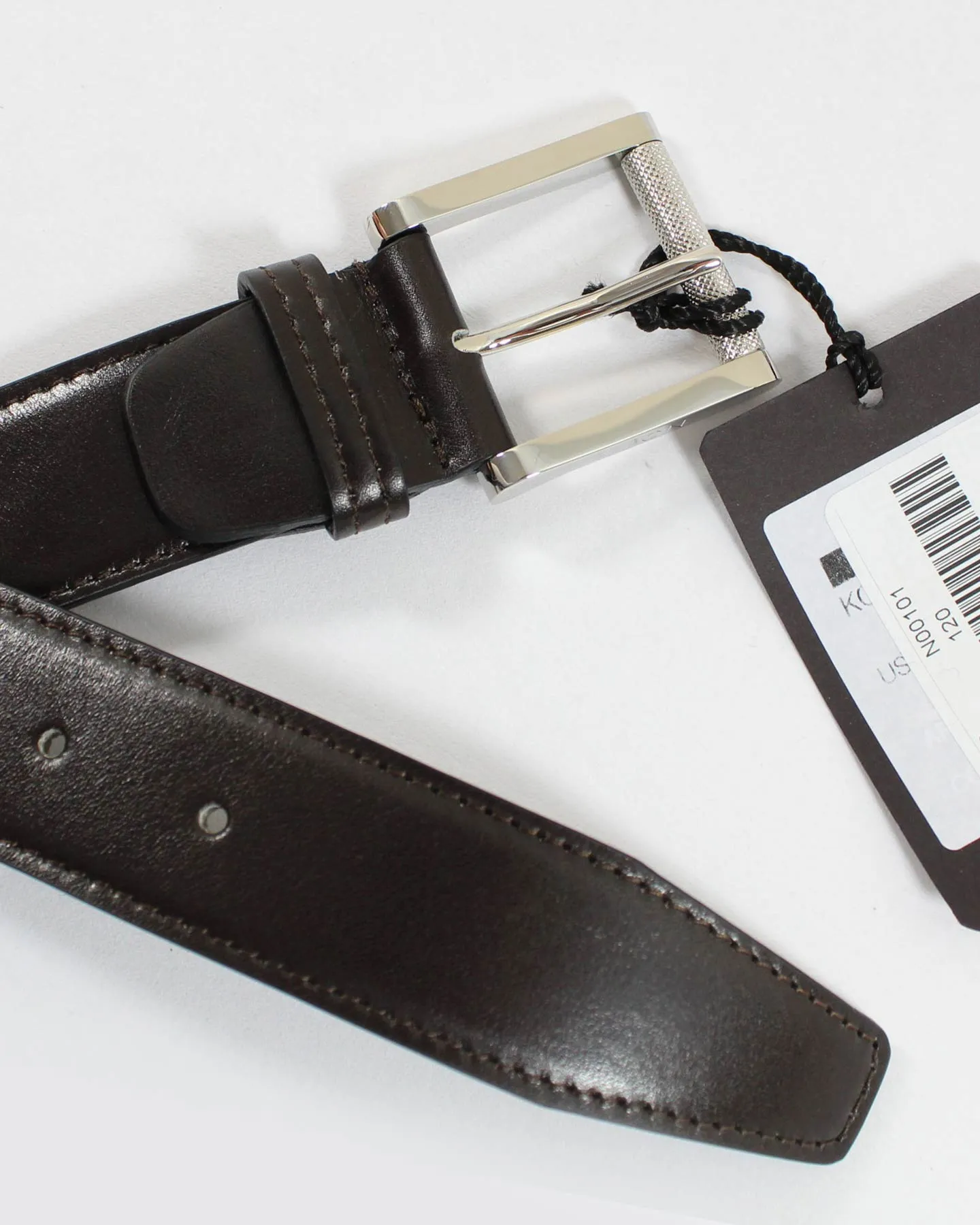 Kiton Belt Dark Brown Smooth Leather - 115 Resizable (Fits All sizes)