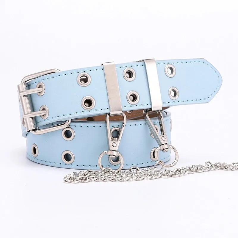 Korean Simple New Punk Style Double Exhaust Eye Belt  Jeans Fashion Chain Belt  Wholesale