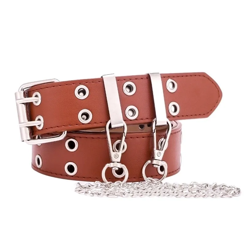 Korean Simple New Punk Style Double Exhaust Eye Belt  Jeans Fashion Chain Belt  Wholesale