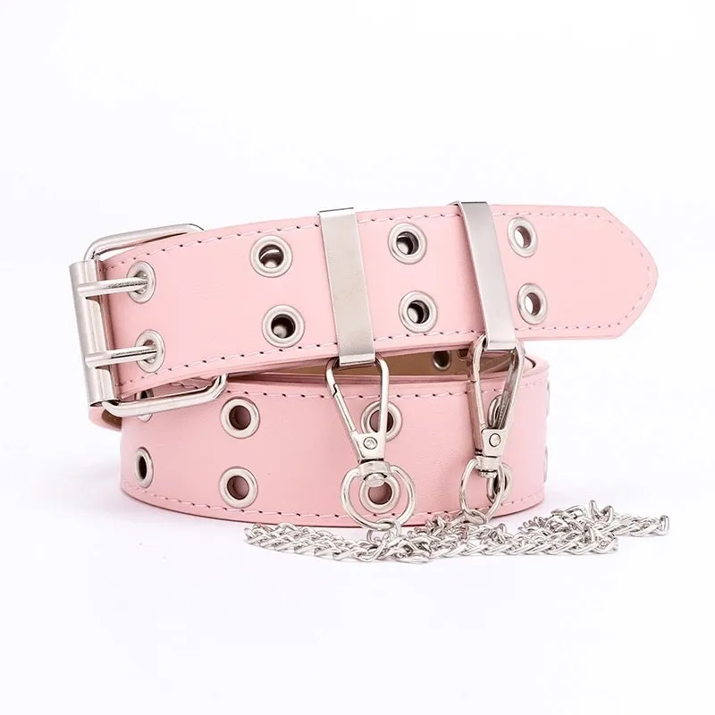 Korean Simple New Punk Style Double Exhaust Eye Belt  Jeans Fashion Chain Belt  Wholesale