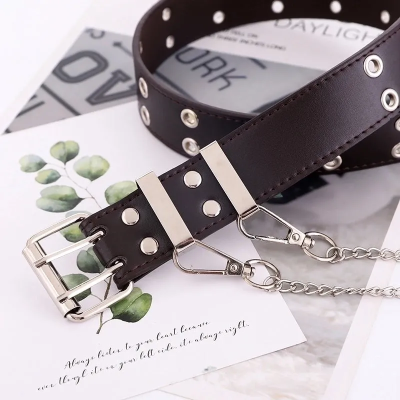 Korean Simple New Punk Style Double Exhaust Eye Belt  Jeans Fashion Chain Belt  Wholesale