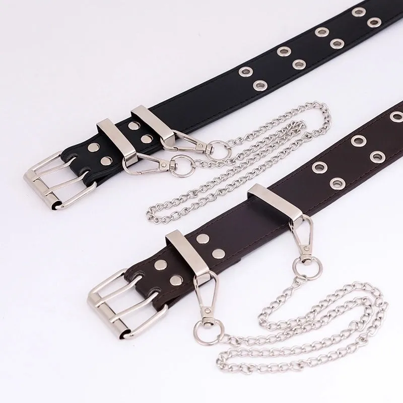 Korean Simple New Punk Style Double Exhaust Eye Belt  Jeans Fashion Chain Belt  Wholesale