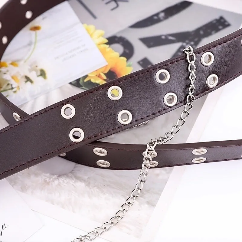 Korean Simple New Punk Style Double Exhaust Eye Belt  Jeans Fashion Chain Belt  Wholesale