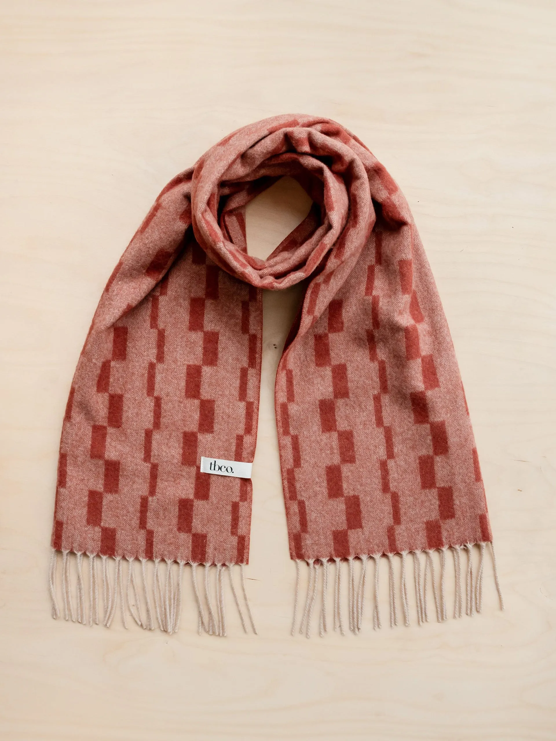 Lambswool oversized scarf in neutral checker