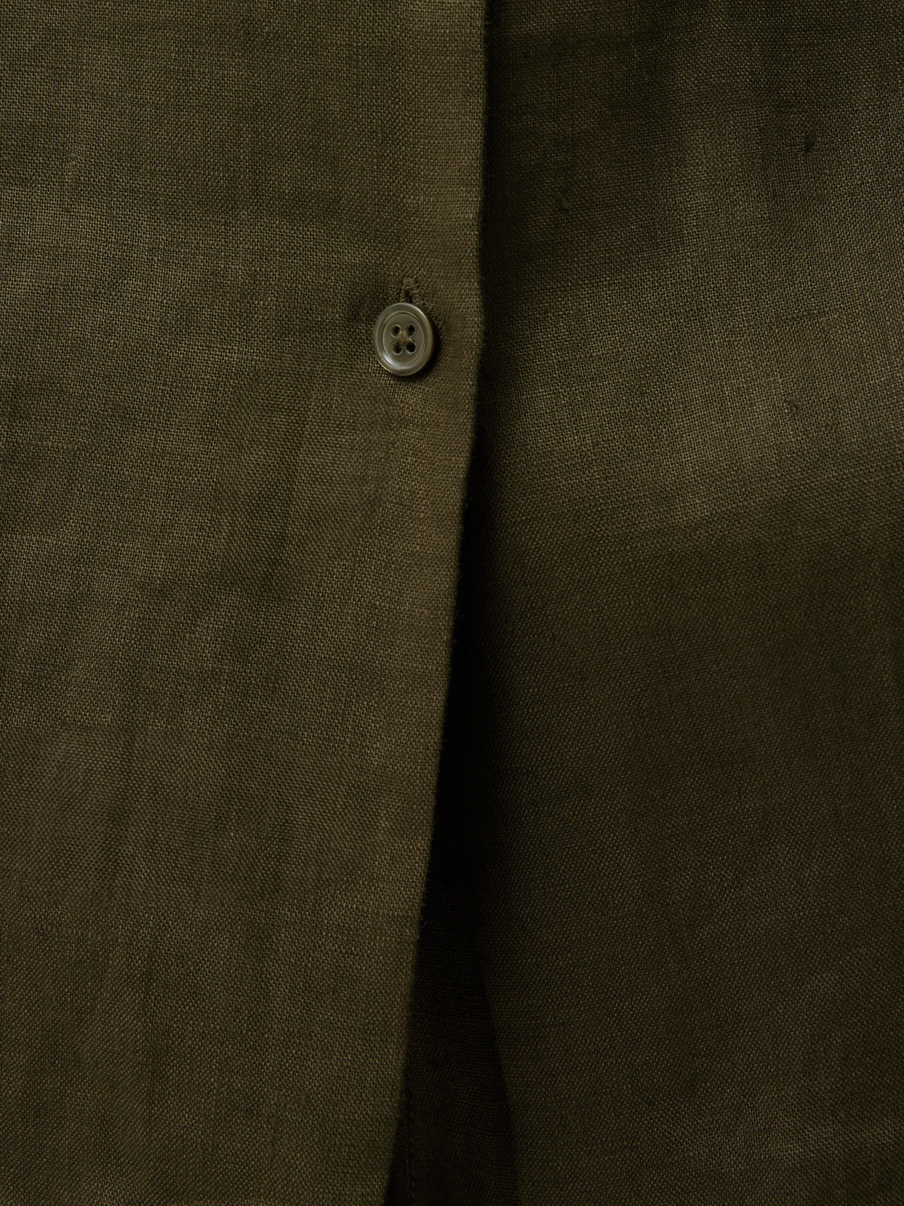 Linen Relaxed Shirt | Dark Green