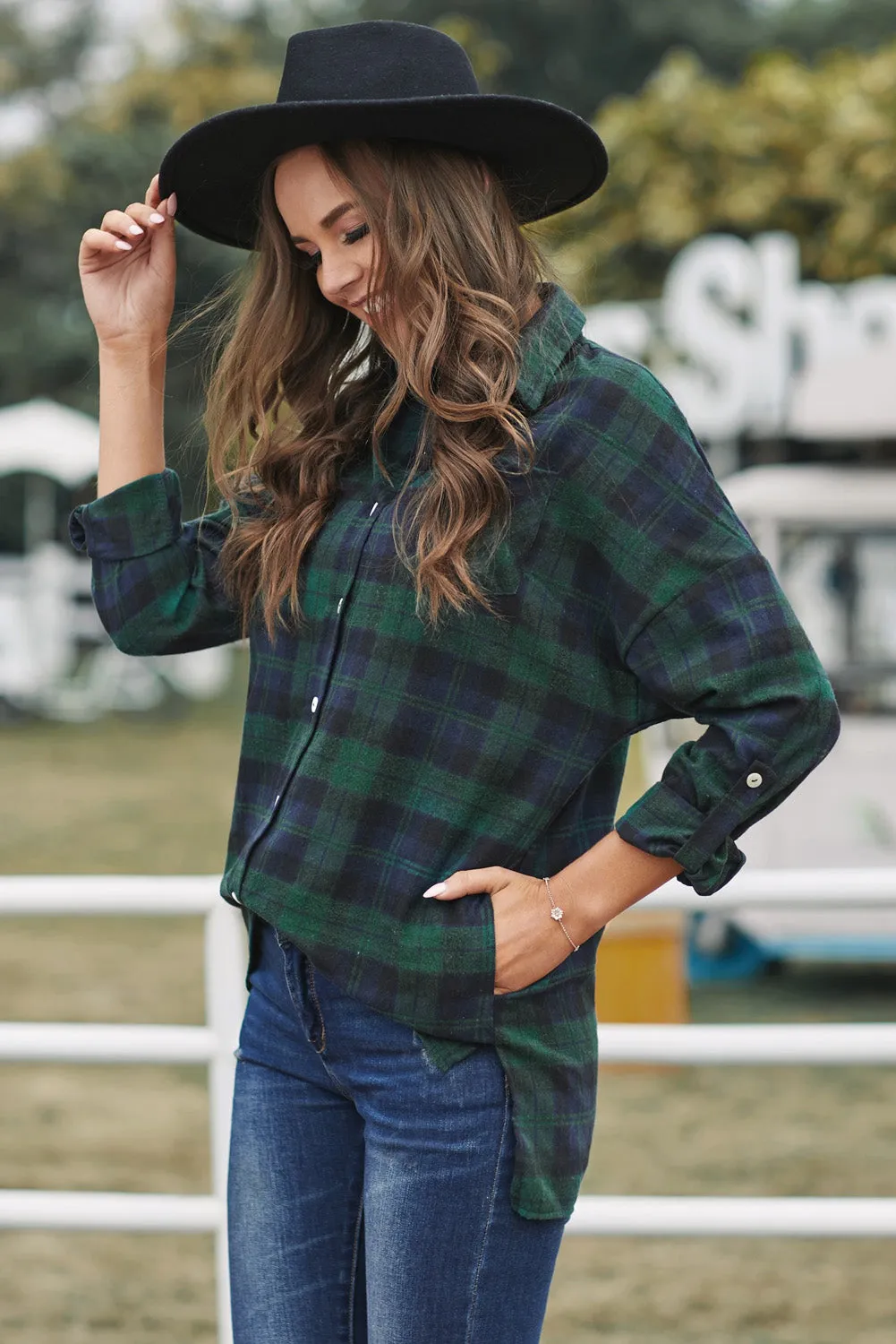 Loose Fit Boyfriend Style Plaid Shirt