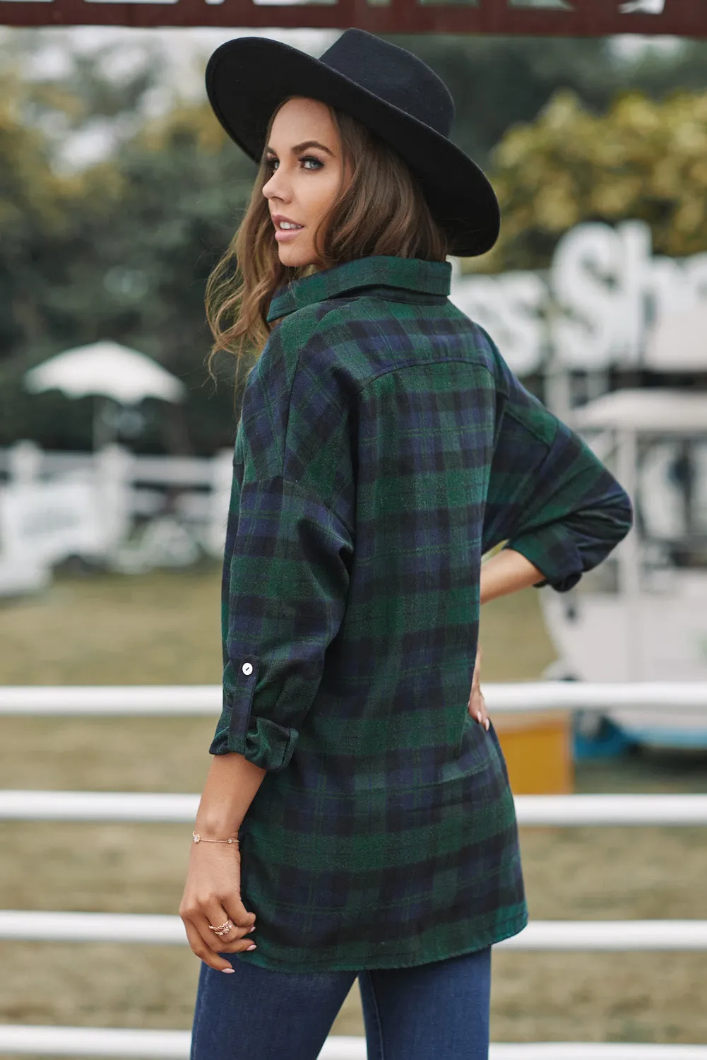 Loose Fit Boyfriend Style Plaid Shirt