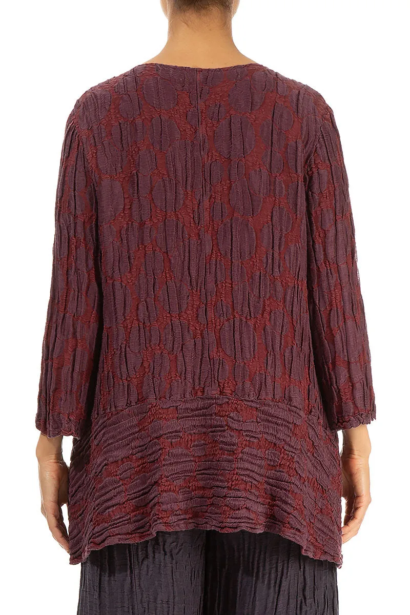 Loose Merlot Circle Silk Linen Tunic