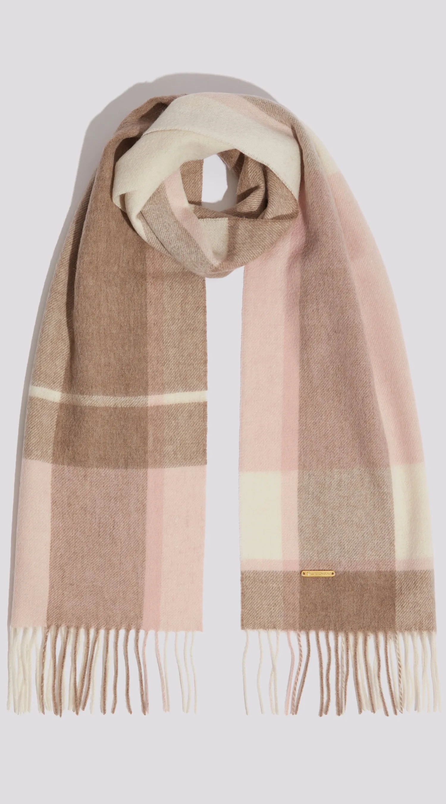 Luxy Lambs Wool Scarf - Pink Check