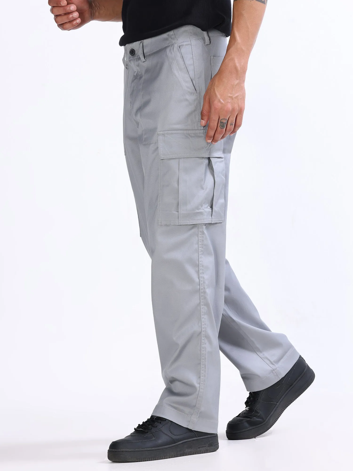 Mason Light Grey Relaxed Cargo