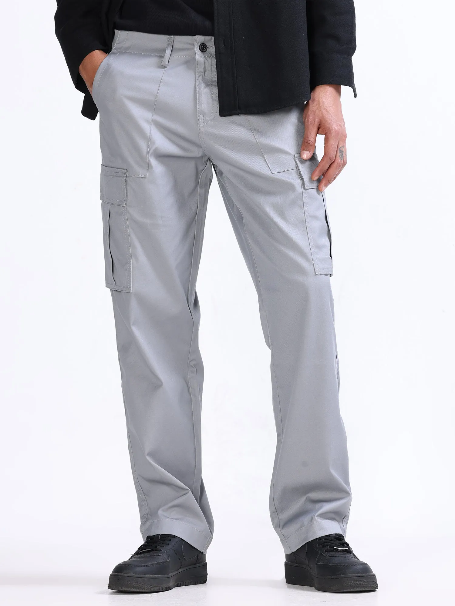 Mason Light Grey Relaxed Cargo