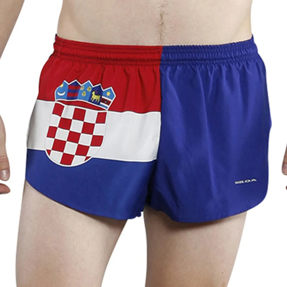 Men's 1" Elite Split Shorts- Croatia