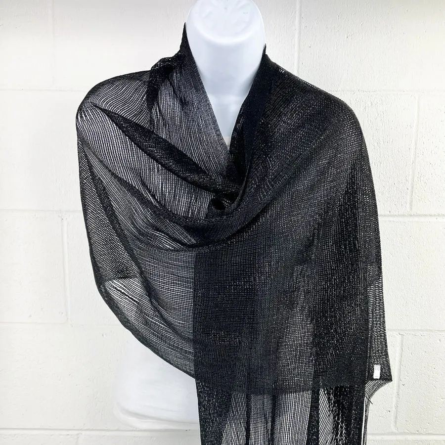 Metallic Fringe Multi Use Scarf Shawl Wraps Neutral Tones (1 units)