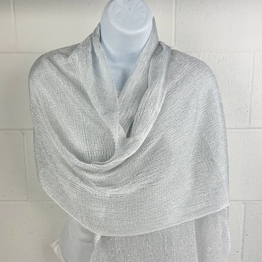 Metallic Fringe Multi Use Scarf Shawl Wraps Neutral Tones (1 units)