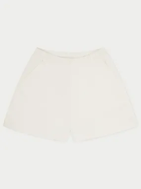 MINIMAL EMBLEM BOYFRIEND SHORTS - OFF WHITE