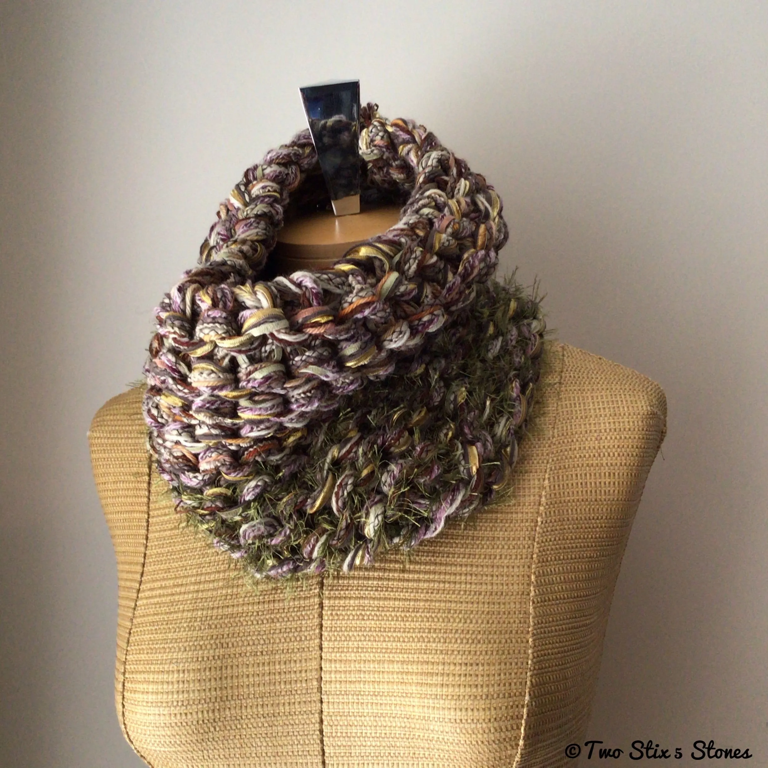 Neutral Tweed Knit Cowl