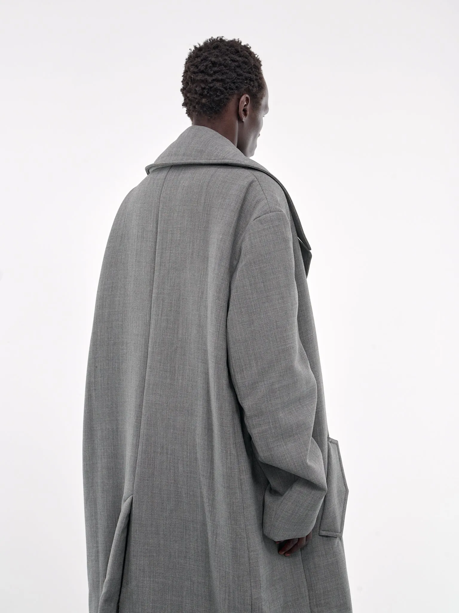 Padded Wool-Blend Coat (002-15-GREY)