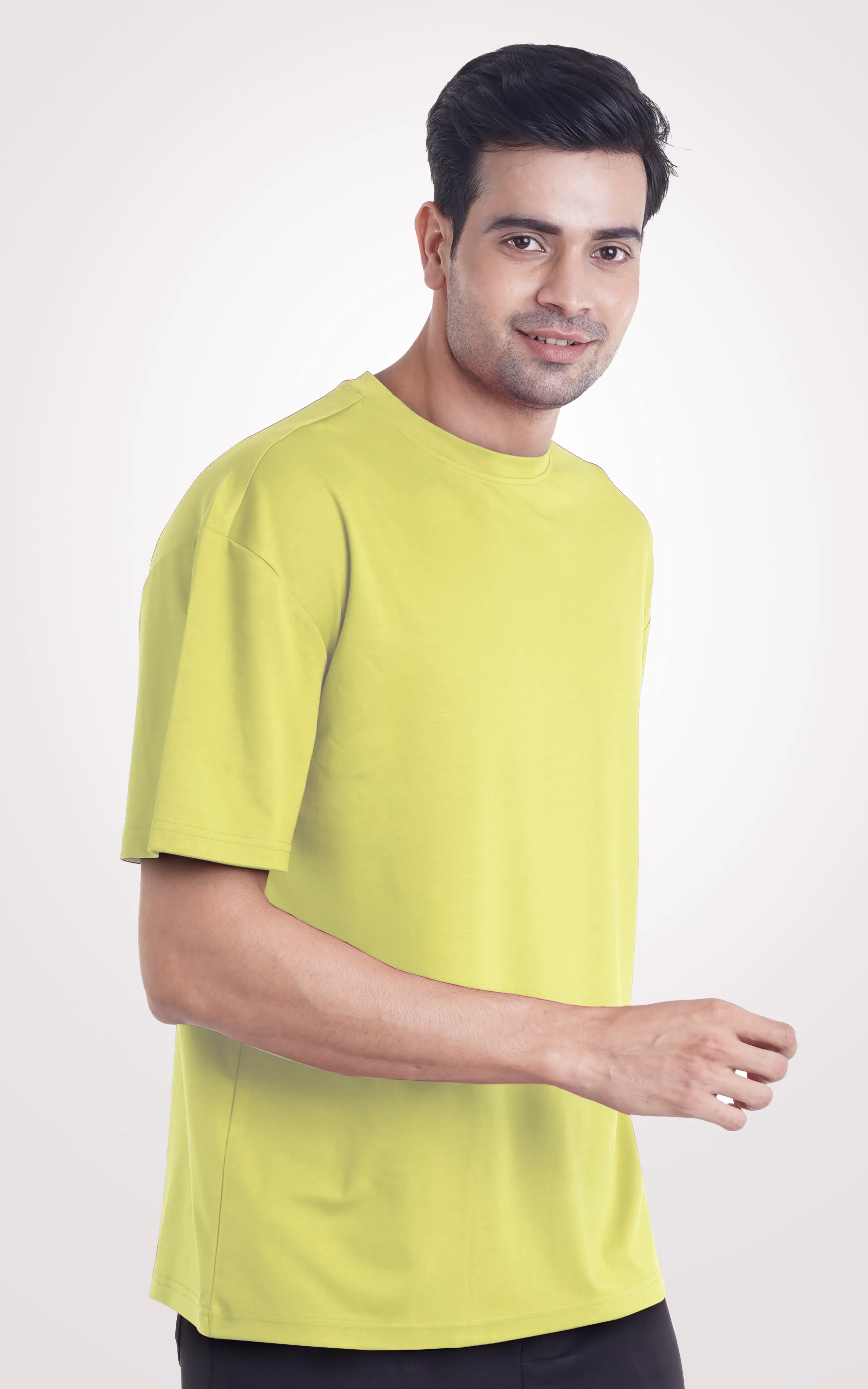 Plain Lemon Yellow Over Size  T-Shirt