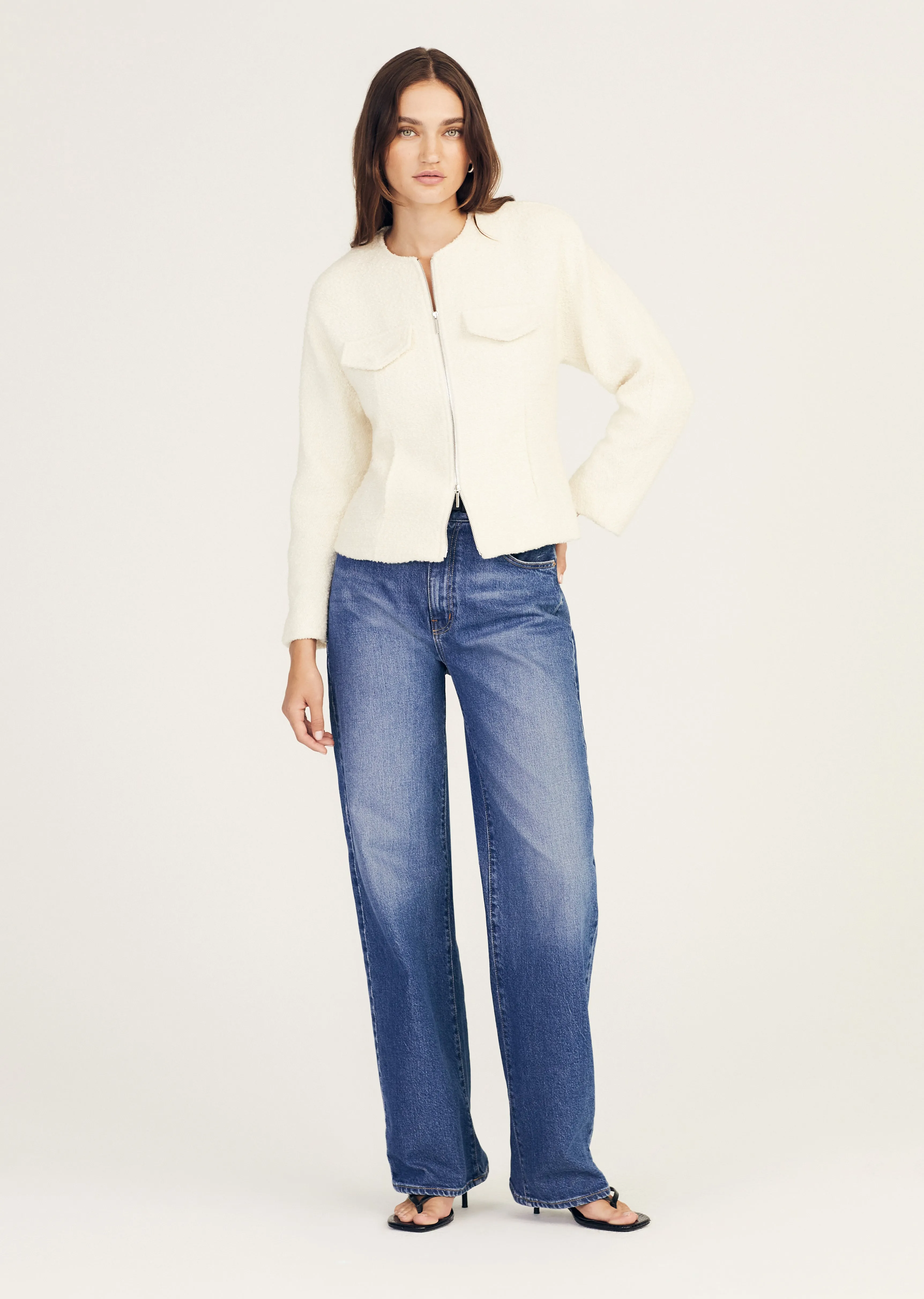 Prewett Zip Front Jacket - Blanc de Blanc