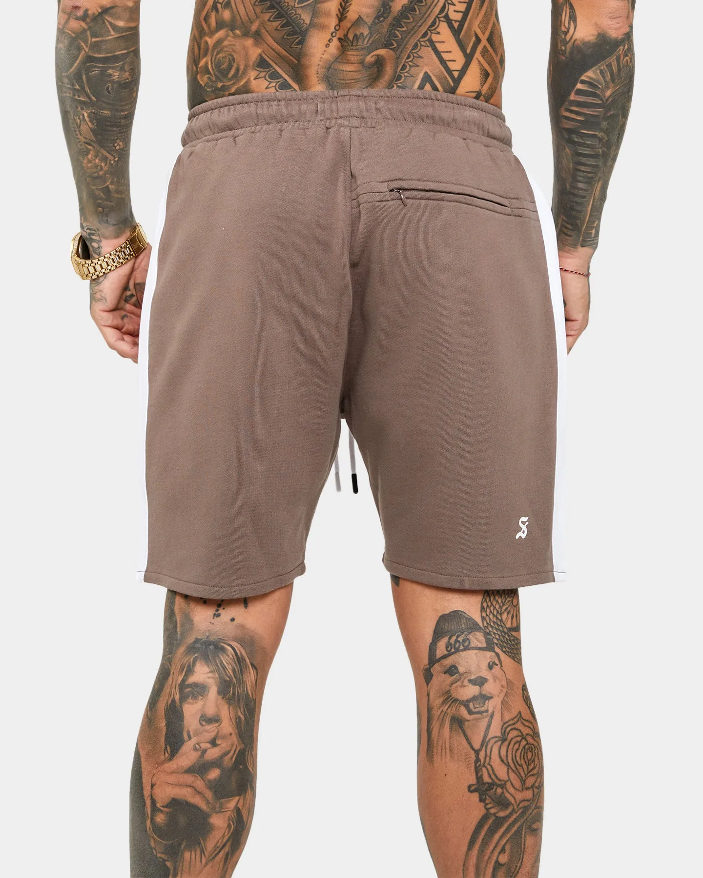 Saint Morta Minimal Sport Sweat Shorts Brown